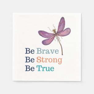 Brave Strong True Dragonfly Napkin