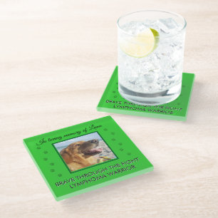 Brave Through The Fight - Pet Memorial 1 Photo Glass Coaster