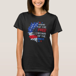 Brave Vintage American Flag Sunflower Patriotic 4t T-Shirt
