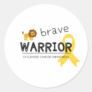 brave warrior childhood cancer lion sticker 