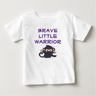 Brave Warrior Funny Cute Cartoon Ninja Monkey Baby T-Shirt
