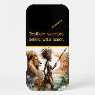 Brave warrior guards the calm river iPhone 16 pro max case