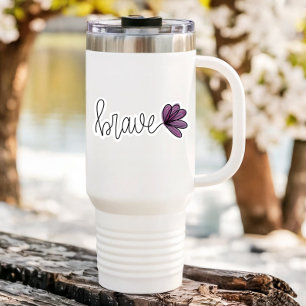 Brave Word Flower Laptop Die-Cut Sticker