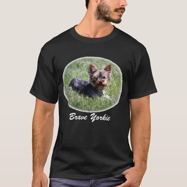 Brave Yorkie Dog  T-Shirt (Front)