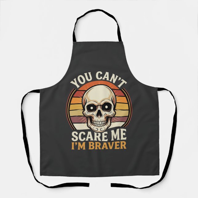 Braver Halloween Skull Retro Horror Design_1 Apron (Front)