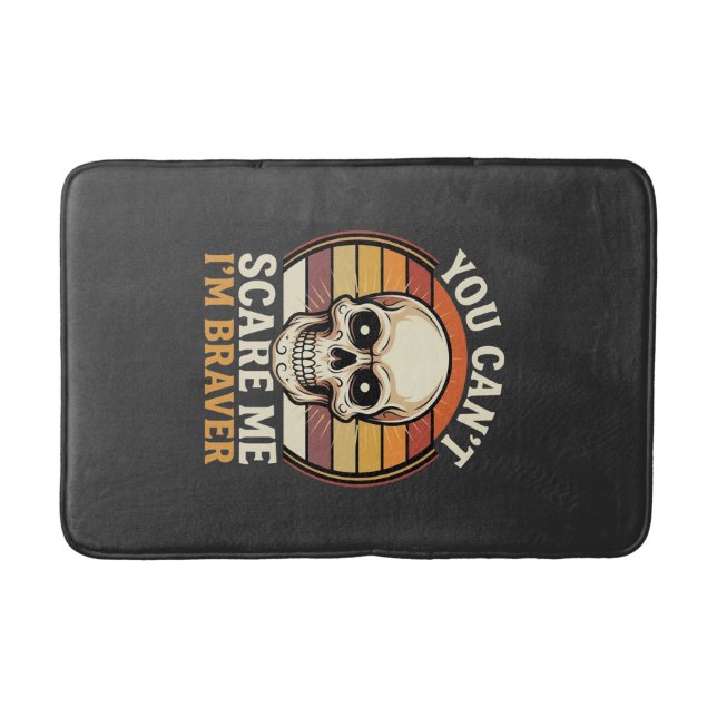 Braver Halloween Skull Retro Horror Design_1 Bath Mat (Front)