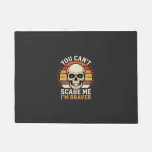 Braver Halloween Skull Retro Horror Design_1 Doormat