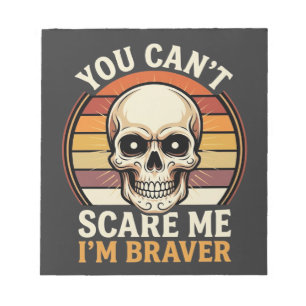 Braver Halloween Skull Retro Horror Design_1 Notepad