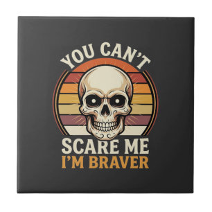 Braver Halloween Skull Retro Horror Design_1 Tile