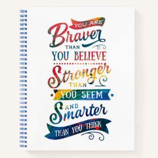 Braver Than You Believe Autism Awareness Rainbow Notebook