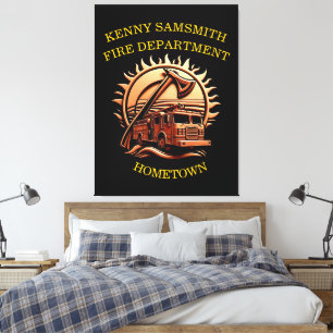 Bravery And Dedication Fire Department  Canvas Print