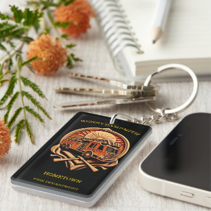 Bravery And Dedication Fire Department Key Ring