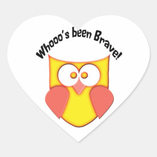 Bravery Cute Owl Heart Sticker