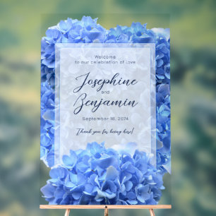 Bravest Blue Wedding Welcome Floral Sign