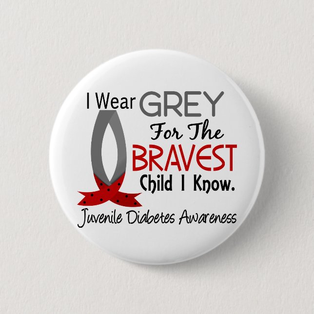 Bravest Child I Know Juvenile Diabetes 6 Cm Round Badge (Front)