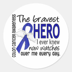 Bravest Hero I Ever Knew Colon Cancer Classic Round Sticker
