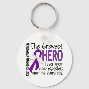 Bravest Hero I Ever Knew Cystic Fibrosis Key Ring