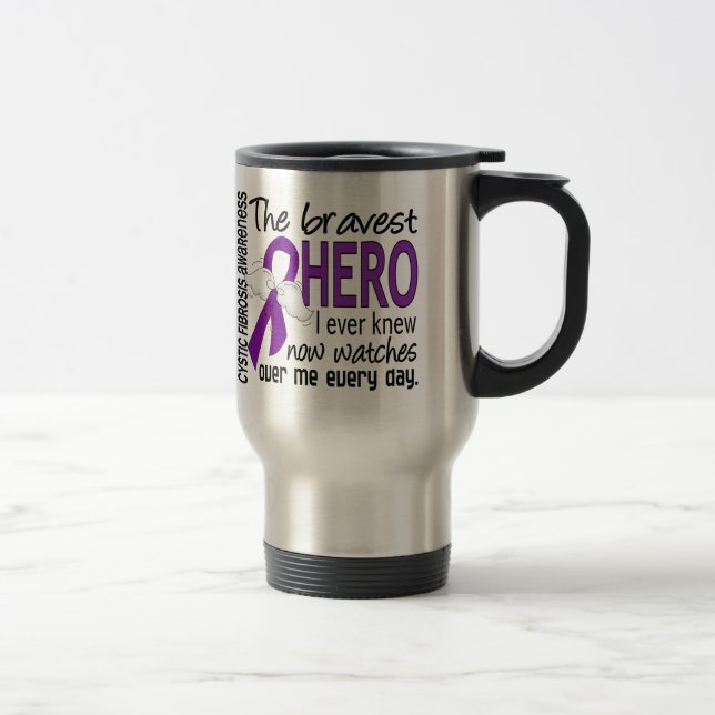 Bravest Hero I Ever Knew Cystic Fibrosis Travel Mug (Right)