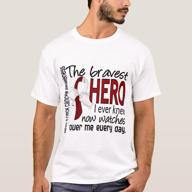 Bravest Hero I Ever Knew Head and Neck Cancer T-Shirt (Front)