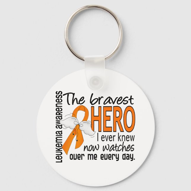 Bravest Hero I Ever Knew Leukaemia Key Ring (Front)