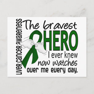 Bravest Hero I Ever Knew Liver Cancer Postcard