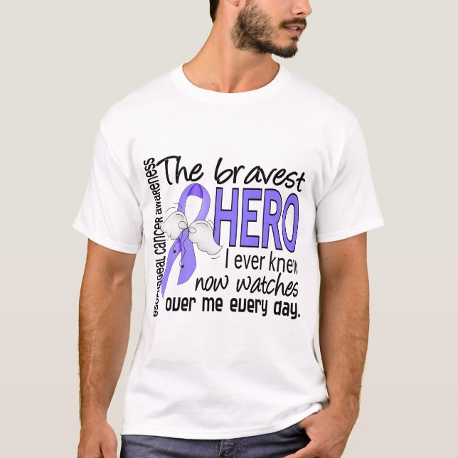 Bravest Hero I Ever Knew Oesophageal Cancer T-Shirt (Front)
