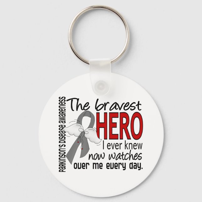 Bravest Hero I Ever Knew Parkinson's Disease Key Ring (Front)