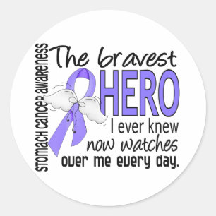 Bravest Hero I Ever Knew Stomach Cancer Classic Round Sticker