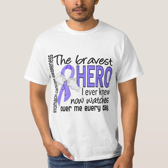 Bravest Hero I Ever Knew Stomach Cancer T-Shirt (Front)