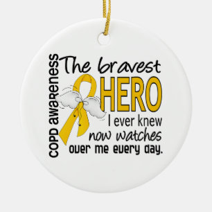 Bravest Hero I Knew COPD Ceramic Tree Decoration