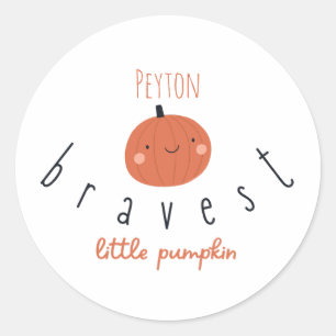 bravest little pumpkin custom name Stickers