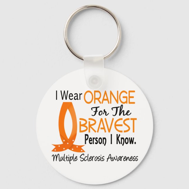 Bravest Person I Know Multiple Sclerosis Key Ring (Front)