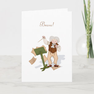 "Bravo!" Cute Beethoven Music Performance Note Card