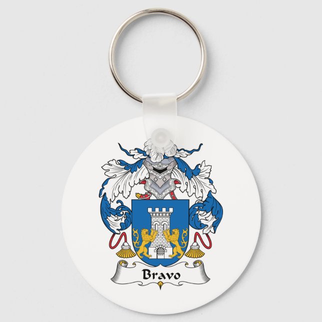 Bravo Family Crest Key Ring (Front)