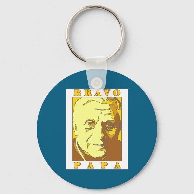 Bravo Papa New Pe Benedict Xvi  Key Ring (Front)