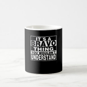 BRAVO Surname Personalised Gift Coffee Mug