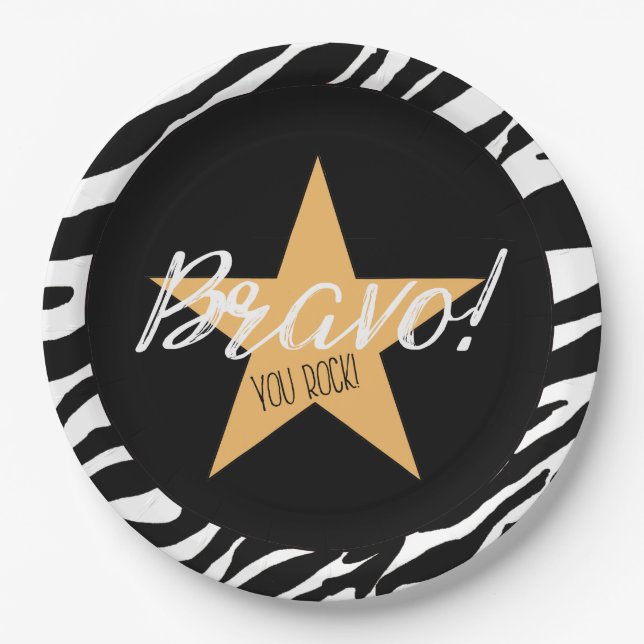 "BRAVO! YOU ROCK!" PAPER PLATE (Front)