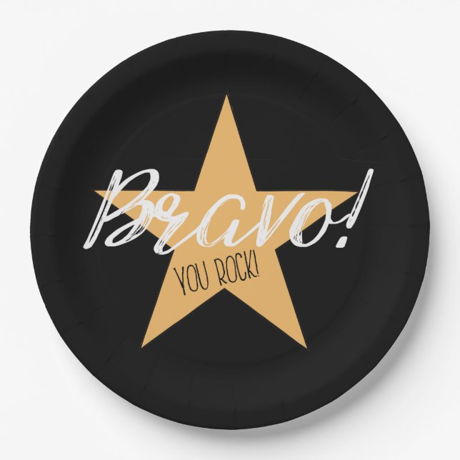 "BRAVO! YOU ROCK!" PAPER PLATE (Front)