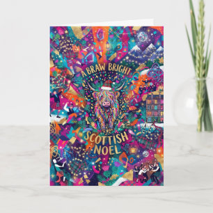 Braw Bright Scottish Noel Highland Cow Card