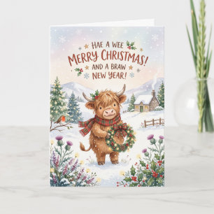 Braw Highland Cow Christmas Card