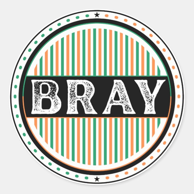 Bray City Pride Emblem – Irish Identity Classic Round Sticker (Front)