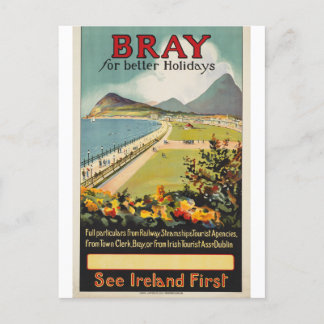 Bray for Better Holidays, Vintage Irish travel Postcard