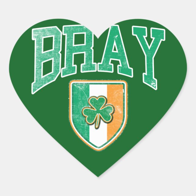 BRAY, Ireland Heart Sticker (Front)