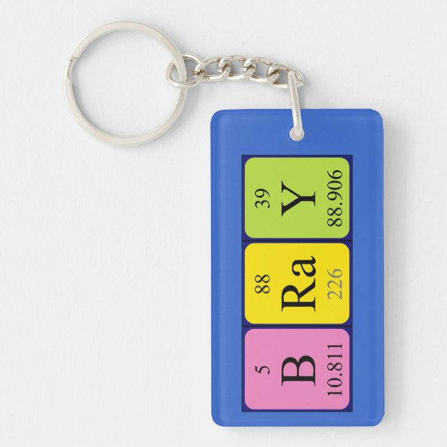 Bray periodic table name keyring (Front)