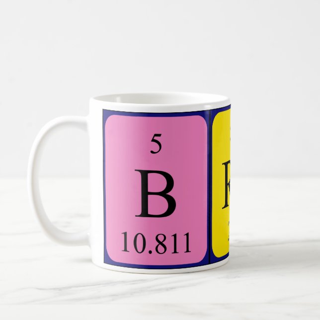 Bray periodic table name mug (Left)