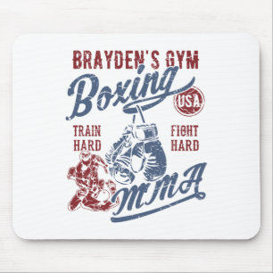 Brayden's Gym Boxing Mma Retro Design For The Name Mouse Mat