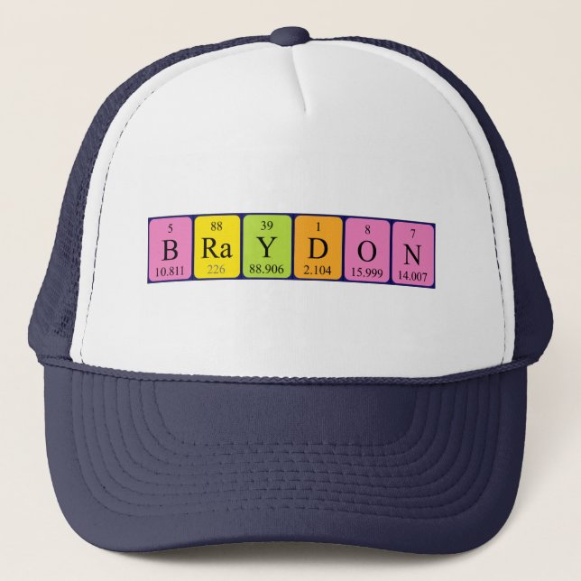 Braydon periodic table name hat (Front)