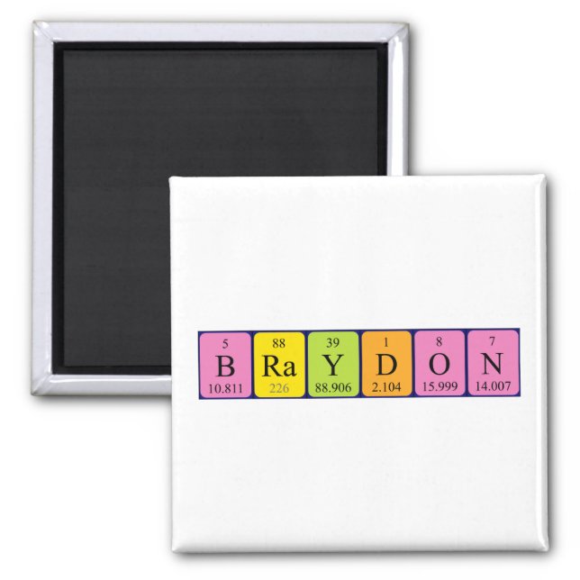 Braydon periodic table name magnet (Front)