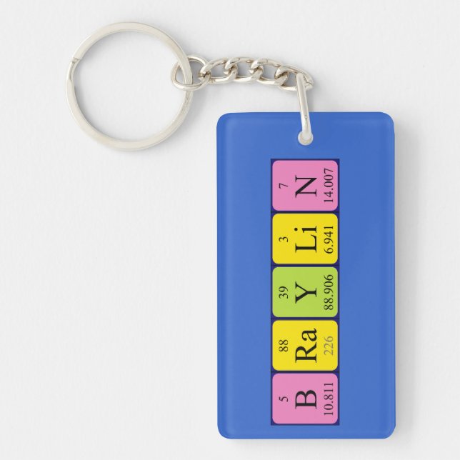 Braylin periodic table name keyring (Front)