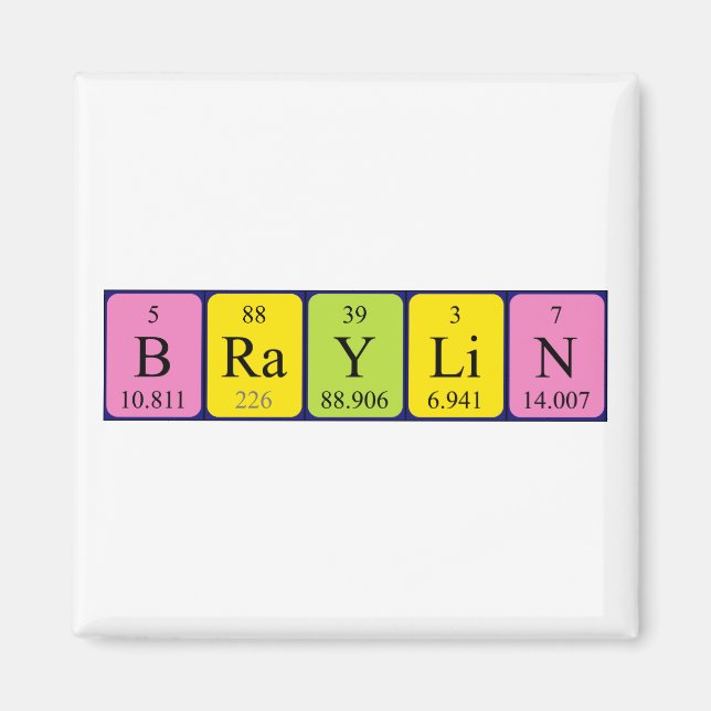 Braylin periodic table name magnet (Front)